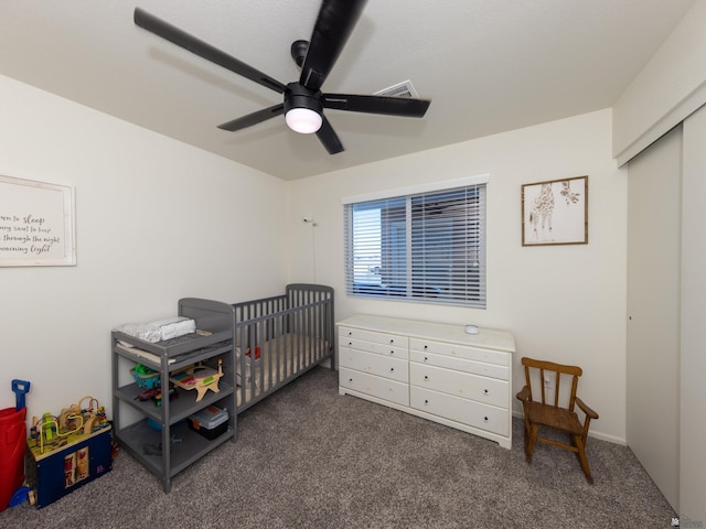 7335 E 36th Rd, Yuma, AZ 85365 - carpeted bedroom with a ceiling fan and a closet