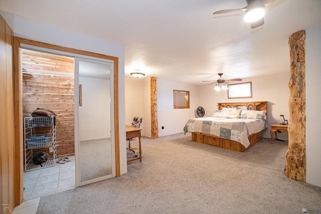 bedroom with carpet and ceiling fan