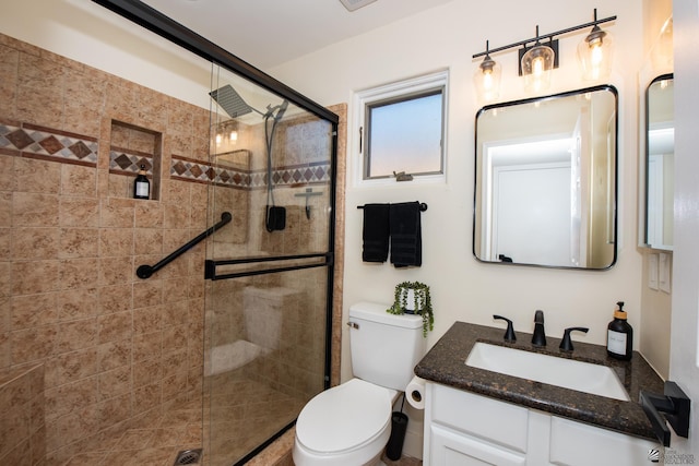 2172 S Terrace Way, Yuma, AZ 85364 - bathroom with a shower stall, toilet, and vanity