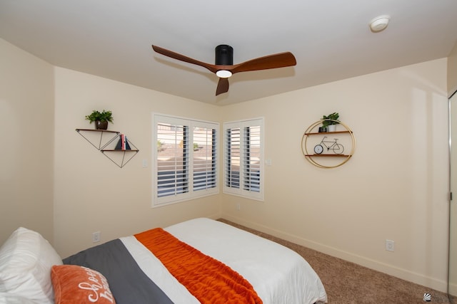 2172 S Terrace Way, Yuma, AZ 85364 - carpeted bedroom with baseboards and a ceiling fan