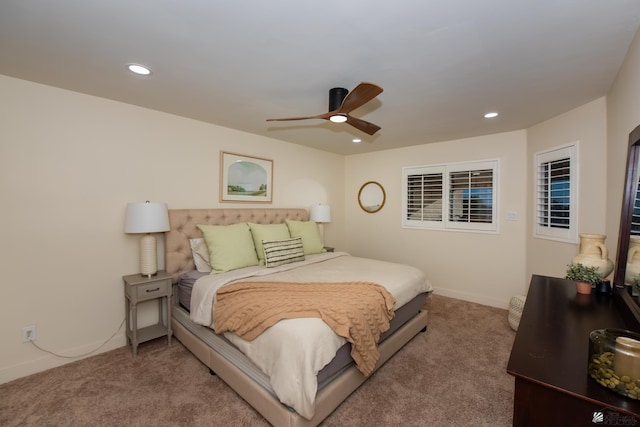 2172 S Terrace Way, Yuma, AZ 85364 - carpeted bedroom with recessed lighting, ceiling fan, and baseboards