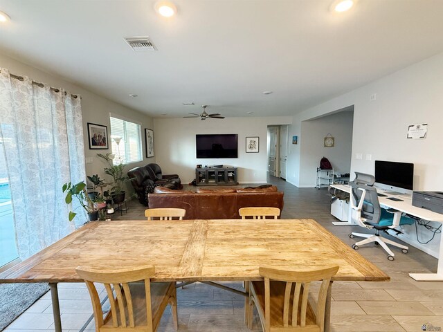 14650 E 42nd Pl, Yuma, AZ 85367 - dining room featuring a ceiling fan, recessed lighting, and an office area