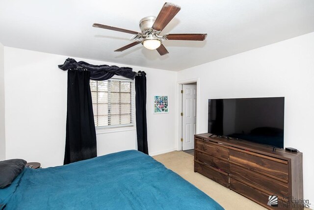 4539 W 17th St, Yuma, AZ 85364 - bedroom featuring light carpet, ceiling fan, and baseboards