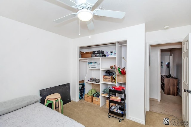 4539 W 17th St, Yuma, AZ 85364 - bedroom featuring a closet, carpet floors, ceiling fan, and baseboards
