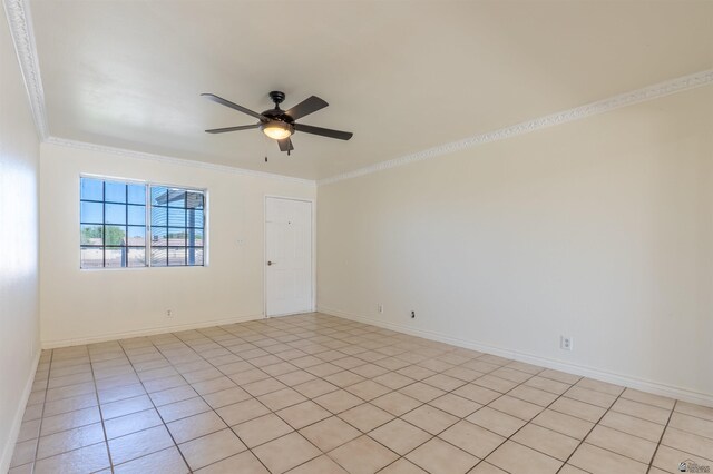 1986 S 47th Ave, Yuma, AZ 85364 - spare room featuring a ceiling fan, crown molding, and baseboards