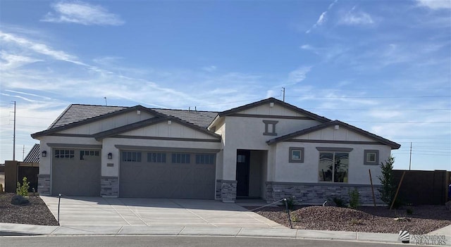 view of front of house with a garage