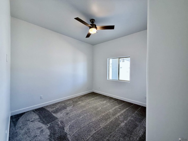 12360 E Calle Ln, Primera, Yuma, AZ 85367 - unfurnished room featuring baseboards, ceiling fan, and dark carpet
