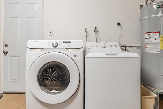 1302 W 17th St, Yuma, AZ 85364 - washroom with washer and dryer, laundry area, and electric water heater