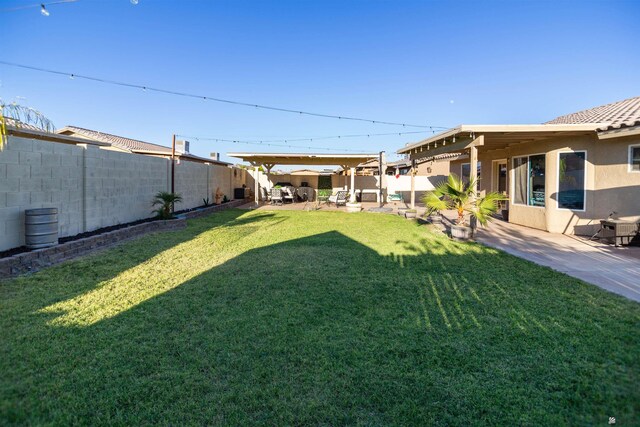 view of yard with a patio area