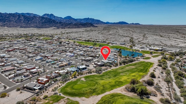 13736 S Chase Way, Yuma, AZ 85367 - drone / aerial view with a water and mountain view, a residential view, and view of golf course