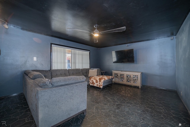 2556 W 14th St, Yuma, AZ 85364 - living area with a ceiling fan and stone finish flooring