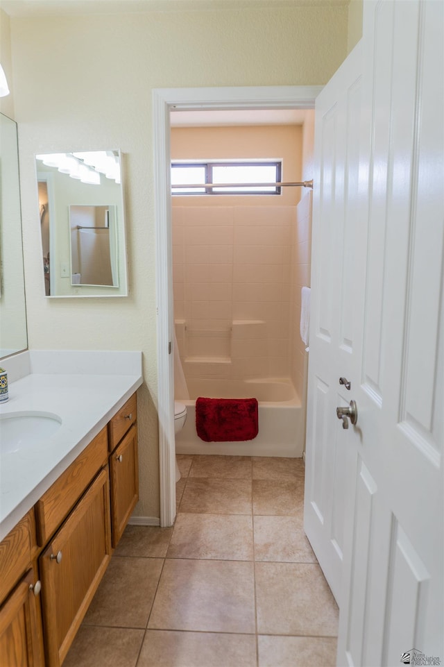 10453 S Del Rico, Yuma, AZ 85367 - full bathroom featuring toilet, shower / bathing tub combination, tile patterned flooring, and vanity