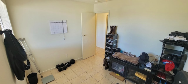 interior space featuring light tile patterned floors