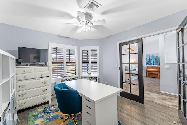 2032 W 13th Ln, Yuma, AZ 85364 - office space with ceiling fan and wood finished floors