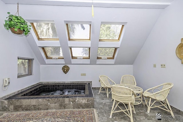 1376 S Hettema St, Yuma, AZ 85364 - bathroom with a skylight, vaulted ceiling, healthy amount of natural light, and marble finish floors