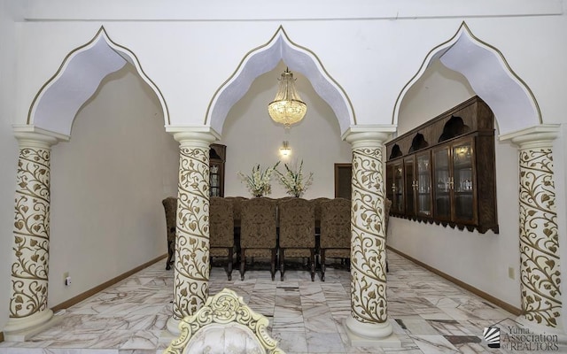 1376 S Hettema St, Yuma, AZ 85364 - interior space featuring ornate columns and baseboards