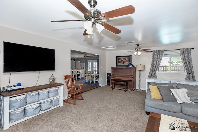 1830 W Allen St, Yuma, AZ 85364 - living room featuring a ceiling fan and carpet floors