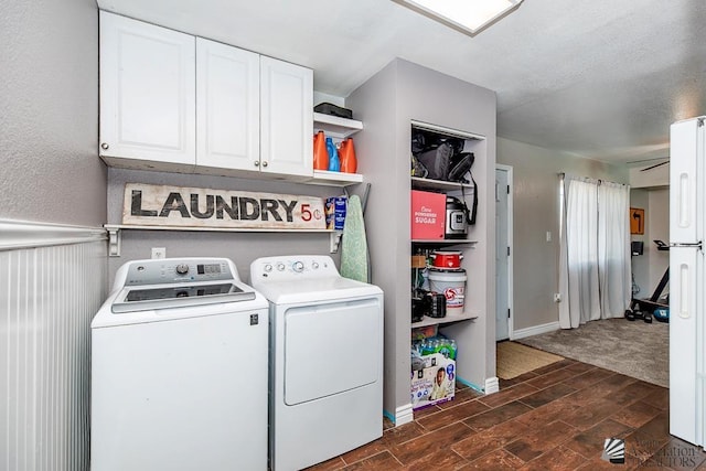 1830 W Allen St, Yuma, AZ 85364 - laundry area featuring washer and dryer, cabinet space, and wood tiled floors
