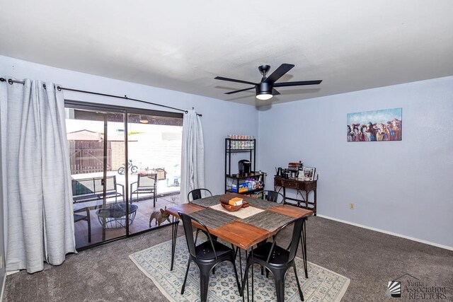 543 E 25th St, Yuma, AZ 85365 - dining space with ceiling fan and carpet floors