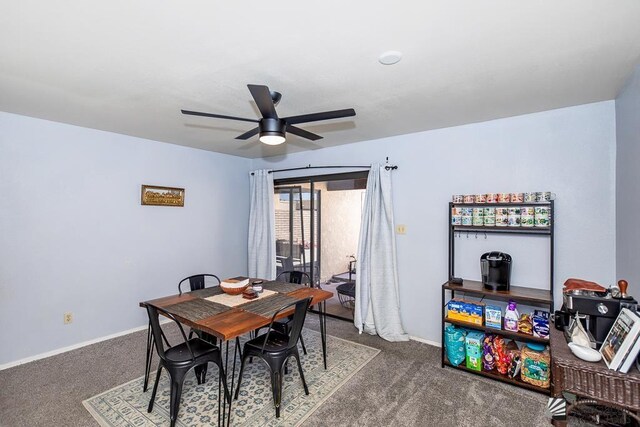 543 E 25th St, Yuma, AZ 85365 - carpeted dining room with a ceiling fan and baseboards