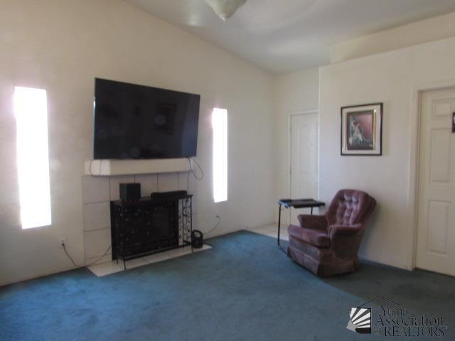 10646 S Via Salida, Yuma, AZ 85367 - living room with plenty of natural light, carpet, and a fireplace