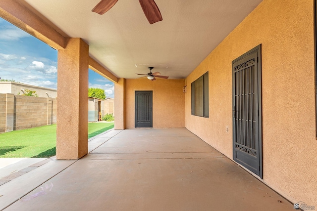 12170 E 33rd Pl, Yuma, AZ 85367 - view of patio with a ceiling fan