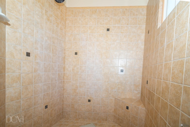 bathroom with tiled shower