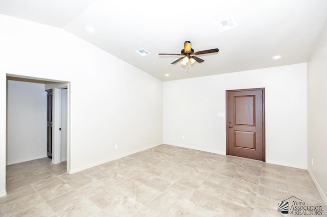 12546 E 51st Pl, Yuma, AZ 85367 - empty room with a ceiling fan, visible vents, and recessed lighting
