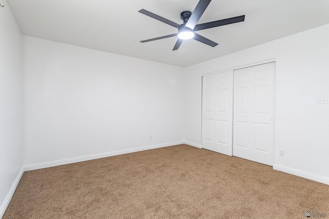 3481 W 27th Ln, Yuma, AZ 85364 - unfurnished bedroom featuring carpet, baseboards, a closet, and ceiling fan
