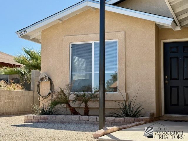 view of property exterior featuring stucco siding