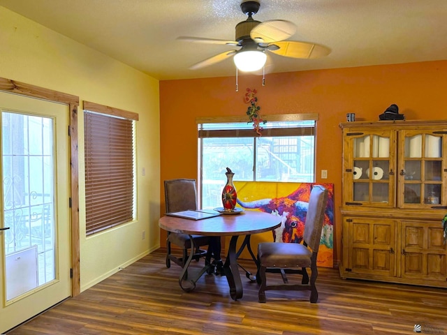 14453 E 55th St, Yuma, AZ 85367 - dining space with ceiling fan and wood finished floors