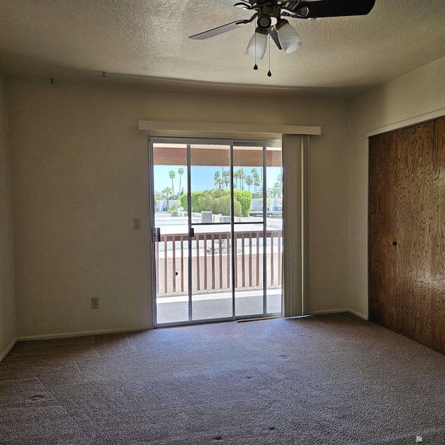 2901 S Palo Verde Ln # 48, Yuma, AZ 85365 - carpeted empty room featuring baseboards, a ceiling fan, and a textured ceiling
