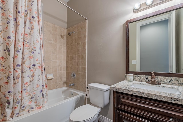 14769 E 47th Ln, Yuma, AZ 85367 - full bathroom featuring shower / bathtub combination with curtain, toilet, and vanity