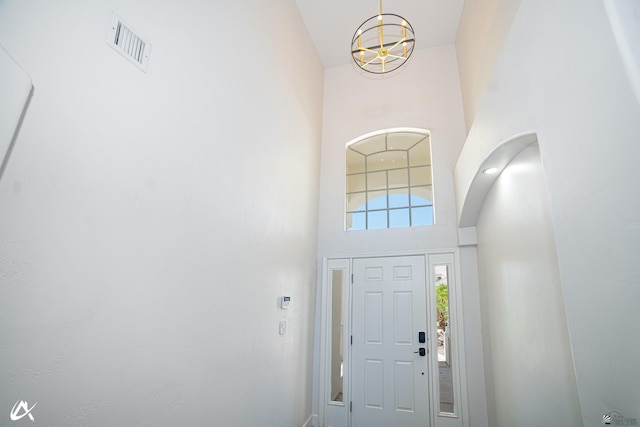 2864 W 12th Ln, Yuma, AZ 85364 - foyer featuring a high ceiling and a chandelier