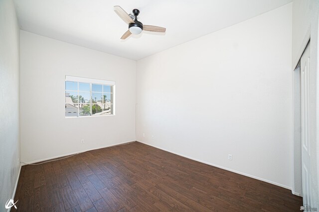 2864 W 12th Ln, Yuma, AZ 85364 - spare room with dark wood-style floors and ceiling fan