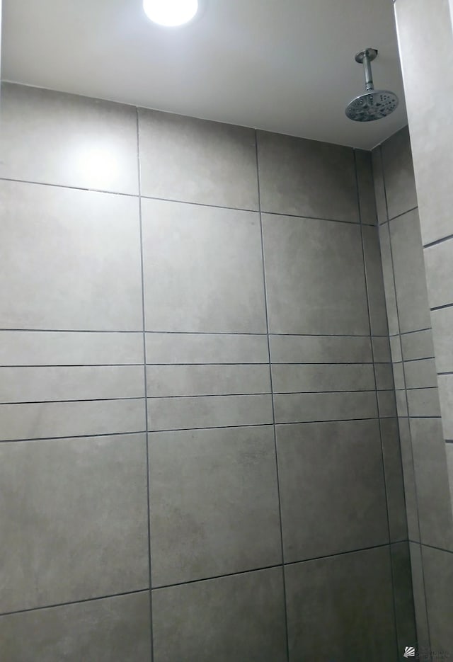 details with a tile shower