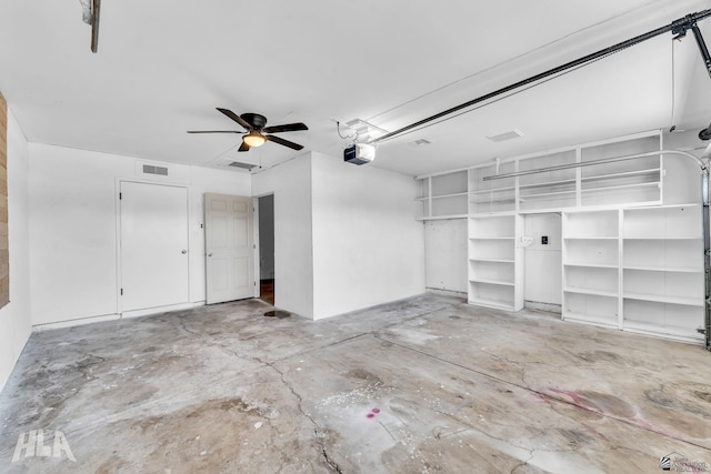 1721 S Athens Ave, Yuma, AZ 85364 - garage with a garage door opener and ceiling fan