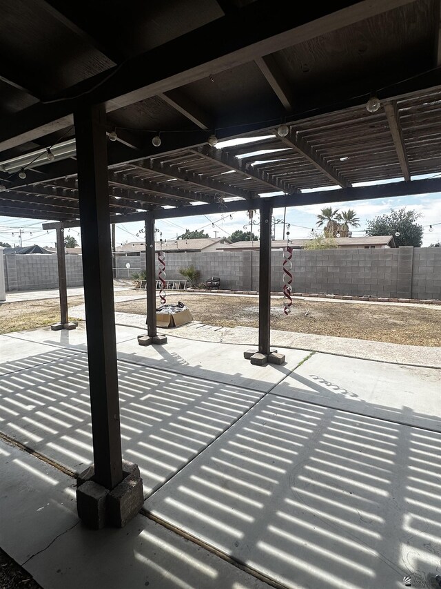 1527 E 23rd St, Yuma, AZ 85364 - view of patio / terrace with a pergola and a fenced backyard
