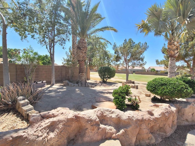 view of yard featuring fence