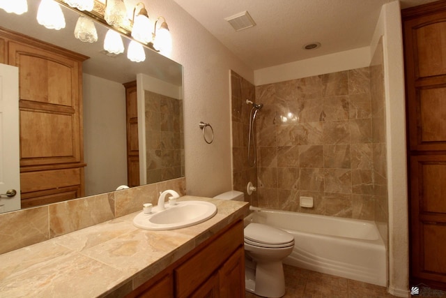 1565 W Vicky Ln, Yuma, AZ 85364 - bathroom featuring vanity, toilet, visible vents, and bathtub / shower combination