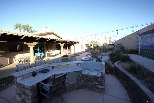 6767 E Mountain View Pl, Yuma, AZ 85365 - view of patio / terrace featuring outdoor wet bar, grilling area, and area for grilling