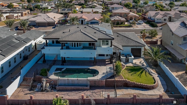 drone / aerial view with a residential view
