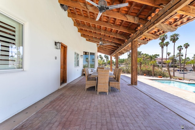 1645 W El Paseo Real, Yuma, AZ 85364 - view of patio / terrace with a ceiling fan and outdoor dining space