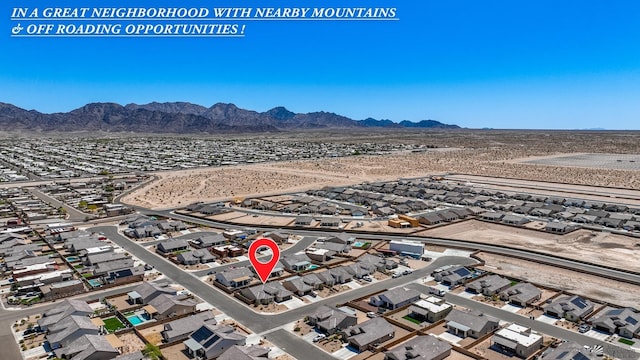 13215 S Renee Ave, Yuma, AZ 85367 - drone / aerial view with a residential view and a mountain view