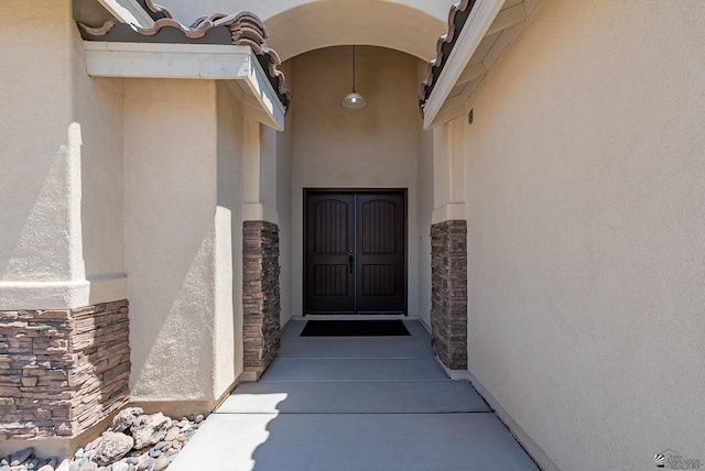 13215 S Renee Ave, Yuma, AZ 85367 - doorway to property with stone siding and stucco siding