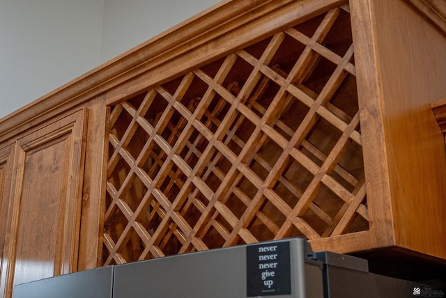 view of wine cellar