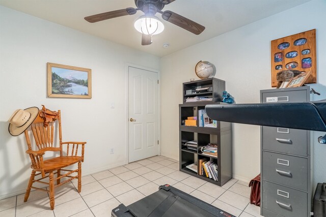 14530 E 55th St, Yuma, AZ 85367 - home office with ceiling fan and light tile patterned flooring