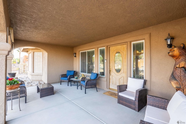 14530 E 55th St, Yuma, AZ 85367 - view of patio with a porch and outdoor lounge area