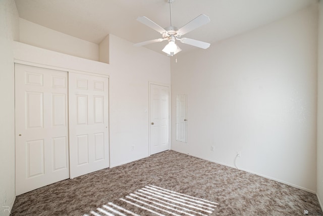 13779 E 54th Dr, Yuma, AZ 85367 - unfurnished bedroom with carpet flooring, ceiling fan, and a closet