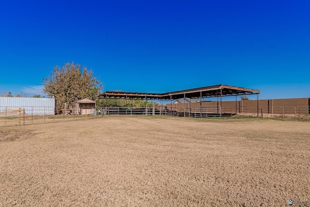 exterior space featuring a rural view